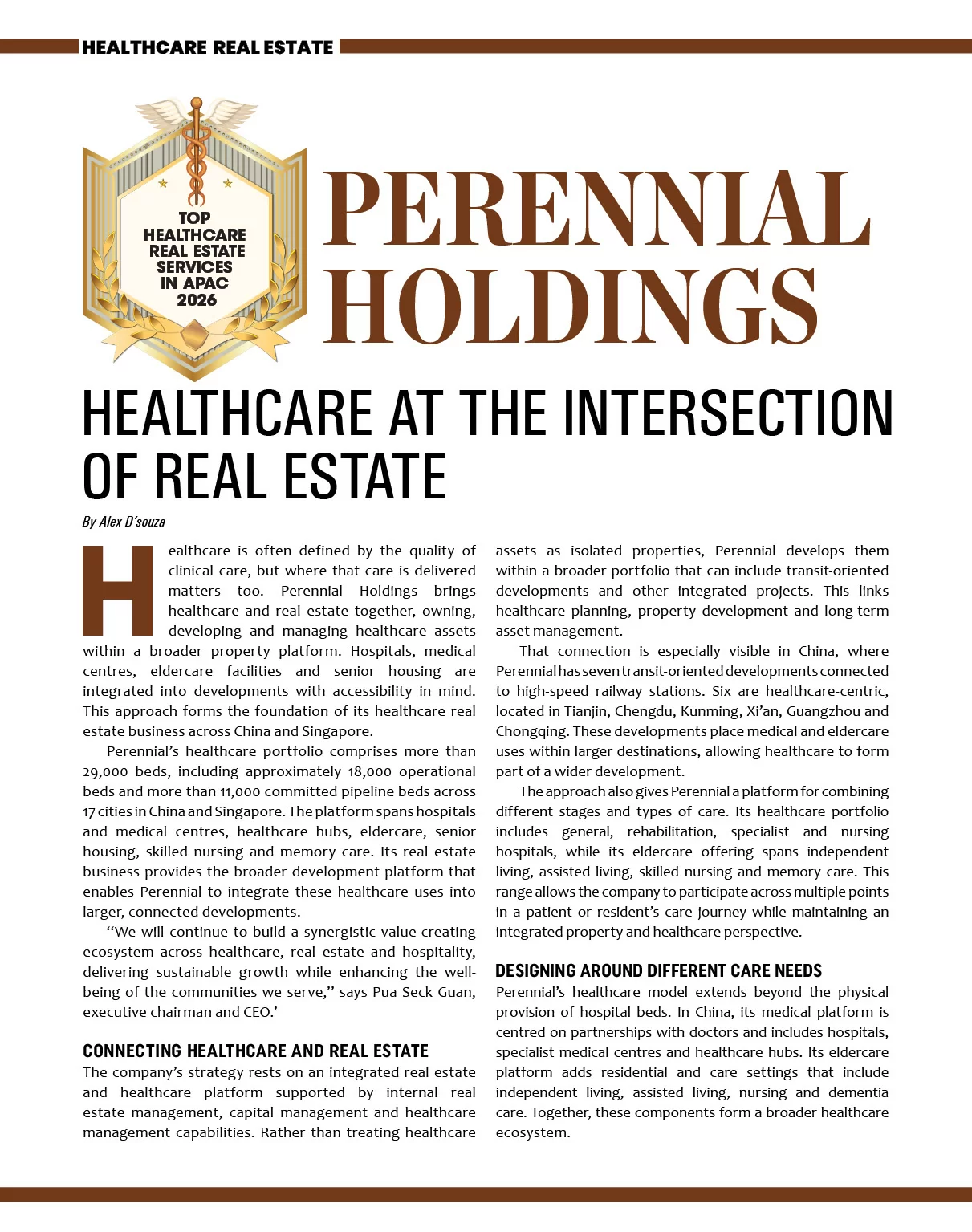 Perennial Holdings: Healthcare at the Intersection of Real Estate | Construction Business Review